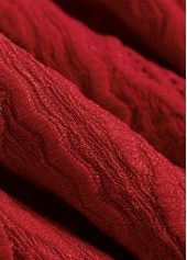 Lace Wine Red Long Sleeve Turn Down Collar Blouse