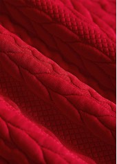 Plus Size Red Patchwork Plaid Long Sleeve Sweatshirt