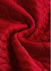 Plus Size Red Patchwork Plaid Long Sleeve Sweatshirt