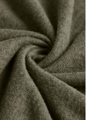 Asymmetry Olive Green Long Sleeve V Neck T Shirt