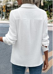 Embroidery Long Sleeve White Tunic Shirt