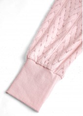 Lace Light Pink Button Long Sleeve Coat