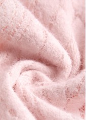 Lace Light Pink Button Long Sleeve Coat