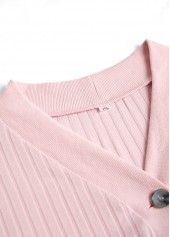 Lace Light Pink Button Long Sleeve Coat