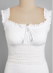 White Ruched Bandeau One Piece Swimwear