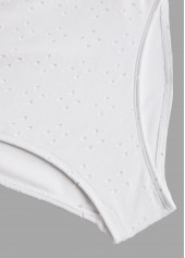 White Ruched Bandeau One Piece Swimwear