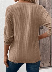 Tummy Coverage Light Coffee Long Sleeve T Shirt