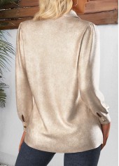 Button Champagne Long Sleeve Tunic Shirt