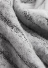 Plus Size Light Grey Patchwork Long Sleeve Sweatshirt