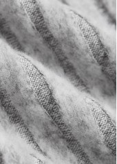 Plus Size Light Grey Patchwork Long Sleeve Sweatshirt