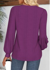 Split Purple Long Sleeve T Shirt