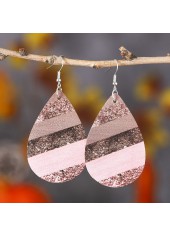 Light Pink Faux Leather Droplet Earrings