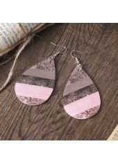 Light Pink Faux Leather Droplet Earrings