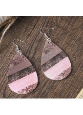 Light Pink Faux Leather Droplet Earrings