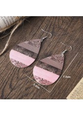 Light Pink Faux Leather Droplet Earrings