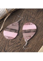 Light Pink Faux Leather Droplet Earrings