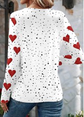 Plus Size White Valentine's Day Print T Shirt
