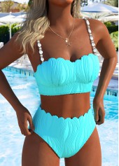 Bandeau Design Light Blue Bikini Set