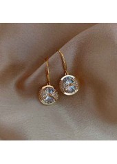 Golden Round Design Geometric Alloy Earrings