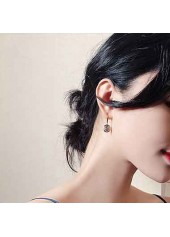 Golden Round Design Geometric Alloy Earrings