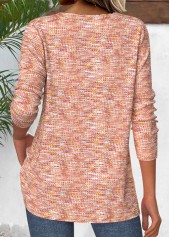 Long Sleeve Multi Color V Neck T Shirt