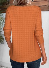 Lace Terracotta Long Sleeve Round Neck T Shirt