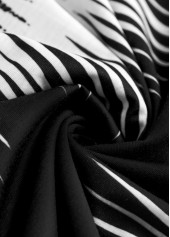 Ombre Patchwork Black Long Sleeve V Neck T Shirt