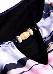 Plus Size Navy Striped Cut Out Tankini Set