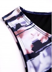 Plus Size Navy Striped Cut Out Tankini Set