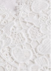 Long Sleeve Split Detail White Blouse