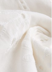 Long Sleeve Split Detail White Blouse