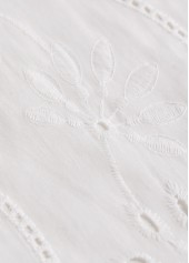 Long Sleeve Split Detail White Blouse