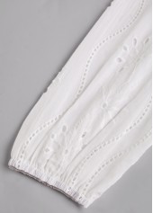 Long Sleeve Split Detail White Blouse