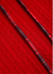 Christmas Plaid Patchwork Red Long Sleeve Cowl Neck Sweatshirt