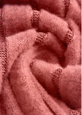 Patchwork Dusty Pink Long Sleeve V Neck Sweatshirt