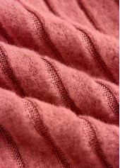 Patchwork Dusty Pink Long Sleeve V Neck Sweatshirt