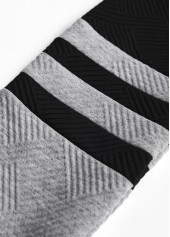 Button Light Grey Long Sleeve Split Neck Sweatshirt