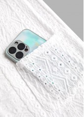 Lace White Pocket Long Sleeve Coat