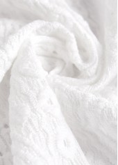 Lace White Pocket Long Sleeve Coat