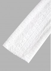 Lace White Pocket Long Sleeve Coat