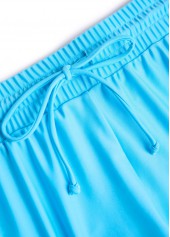 Marine Life Print Tie Cyan Tankini Set