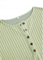 Plaid Patchwork Light Green Long Sleeve Round Neck Sweatshirt