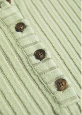 Plaid Patchwork Light Green Long Sleeve Round Neck Sweatshirt