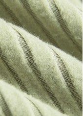 Plaid Patchwork Light Green Long Sleeve Round Neck Sweatshirt