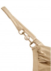 Champagne Hot Stamping V Neck One Piece Swimwear