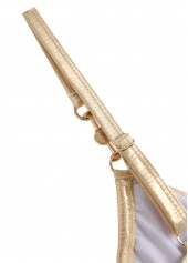 Champagne Hot Stamping V Neck One Piece Swimwear