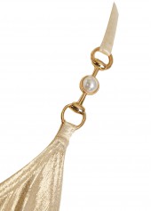 Hot Stamping Detail Champagne Bikini Set