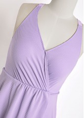 Criss Cross Light Purple One Piece Swimdress
