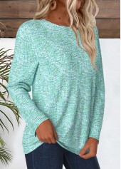 Dazzle Colorful Print Cyan Long Sleeve T Shirt