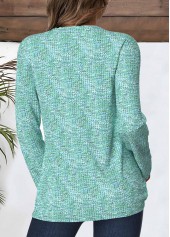 Dazzle Colorful Print Cyan Long Sleeve T Shirt